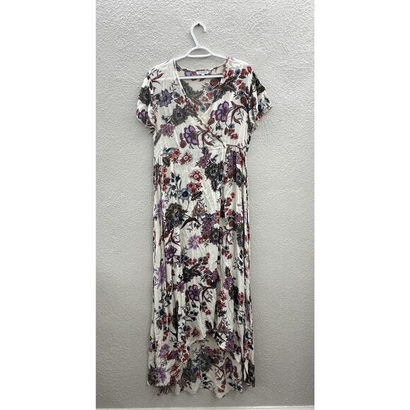 Patrons Of Peace Womens Dress Size Small Maxi Floral Faux Wrap Dress - Picture 1 of 12